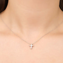 Load image into Gallery viewer, Short Cross Necklace Silver