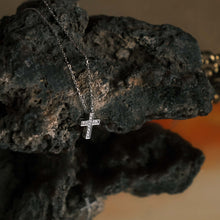 Load image into Gallery viewer, Short Gemstone Cross Pendant Silver