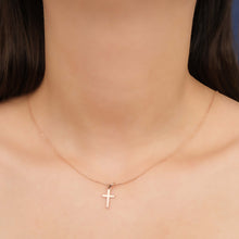 Load image into Gallery viewer, Long Cross Necklace Rose Gold
