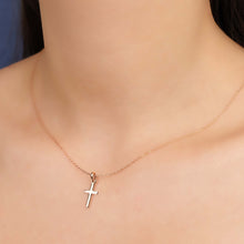 Load image into Gallery viewer, Long Cross Necklace Rose Gold
