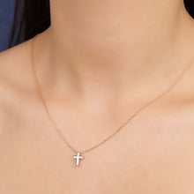 Load image into Gallery viewer, Short Cross Necklace Rose Gold
