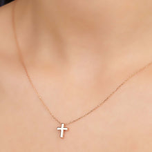 Load image into Gallery viewer, Short Cross Necklace Rose Gold
