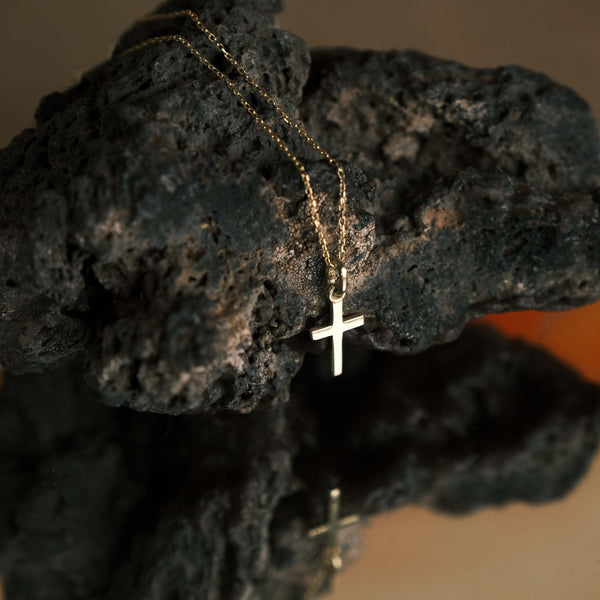 Long Cross Necklace Gold