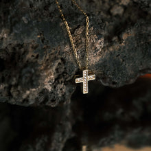 Load image into Gallery viewer, Short Gemstone Cross Pendant Gold
