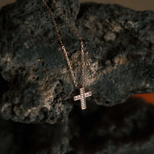 Load image into Gallery viewer, Short Gemstone Cross Pendant Rose Gold
