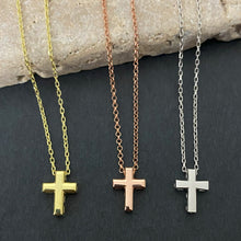 Load image into Gallery viewer, Short Cross Necklace Gold
